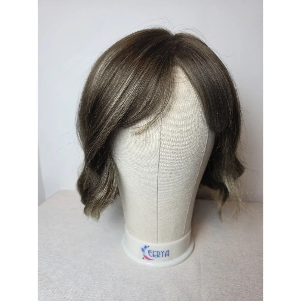 Estetica Wig Short Brunette Highlights With Fringe Iced Mocha Lace Front Bob